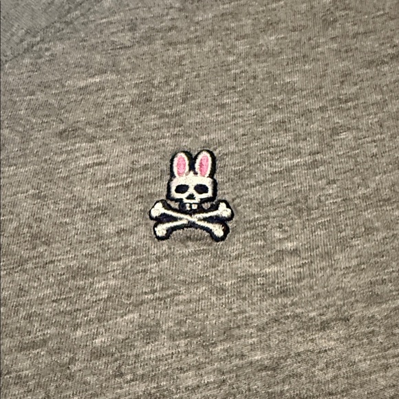 Psycho Bunny Heather Gray V-Neck Men's Tee - Picture 3 of 5